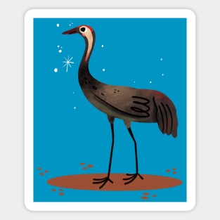 Heron Painting Hand Drawn Magnet